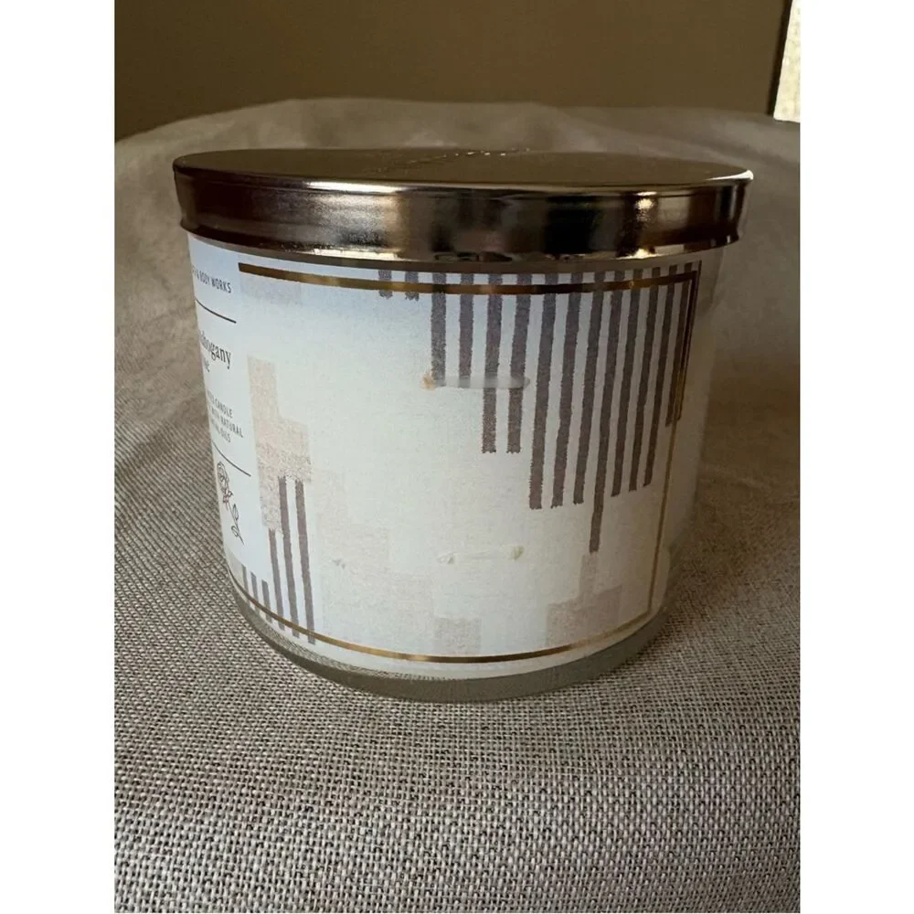 Bath & Body Works Mahogany Rose 3 Wick Candle New in Box - Picture 2 of 8